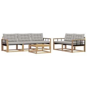 vidaXL Ensemble de canapés d'extérieur 6 pc Blanc et gris clair