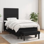 vidaXL Sommier à lattes de lit avec matelas Noir 90x190 cm Tissu