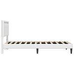 vidaXL Cadre de lit avec bandes LED Blanc 90 x 200 cm Simili cuir