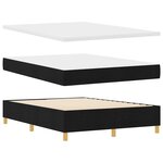 vidaXL Lit à ressort LED avec matelas Noir 140 x 190 cm tissu