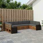 vidaXL Ensemble de canapés d'extérieur 10 Pièces Naturel et Anthracite