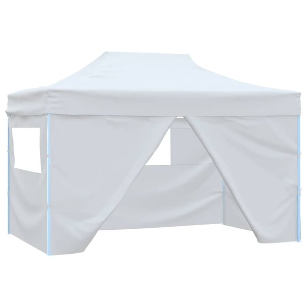 vidaXL Tente de réception pliable avec 4 parois 280x410x315 cm Acier Blanc