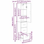 vidaXL Haut Armoire Bois Ancien 34 5 x 34 x 180 cm Bois d'ingénierie