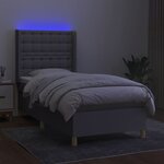 vidaXL Sommier à lattes de lit matelas LED Gris clair 90x200cm Tissu