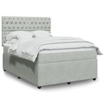 vidaXL Sommier à lattes de lit et matelas Gris clair 160x200cm Velours