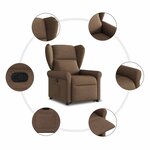 vidaXL Fauteuil inclinable Marron Tissu