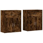 vidaXL Buffets 2 Pièces chêne fumé 60x31x70 cm bois d'ingénierie