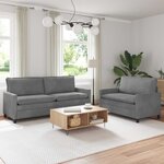 vidaXL Ensemble de Canapés 2 Pièces Gris foncé Velours