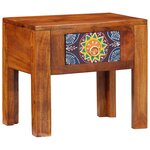 Table d'appoint vidaXL 40x30x36 cm en bois massif d'acacia