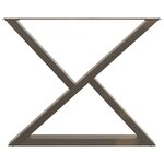 vidaXL Pieds de table à manger 2 pièces Acier naturel 90 x (72-73 3) cm Acier