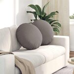vidaXL Coussins de siège 2 Pièces Taupe Ø50 x 19 cm tissu