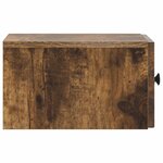 vidaXL Cabinet de chevet mural 2 Pièces Chêne fumé 33 x 34 5 x 20 cm