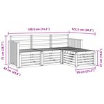 vidaXL Ensemble de canapés d'extérieur 4 Pièces Naturel
