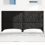 vidaXL Tête de Lit LED Noire Ensemble de 3 Noir Mousse  Bois