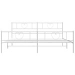 vidaXL Cadre de lit métal sans matelas et pied de lit blanc 193x203 cm