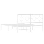 vidaXL Cadre de lit métal sans matelas et tête de lit blanc 140x200 cm