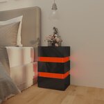 vidaXL Table de chevet à LED noir brillant 45x35x67 cm bois ingénierie