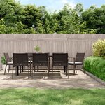 vidaXL Ensemble à manger de jardin 9 Pièces coussins résine tressée acier