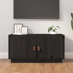 vidaXL Meuble TV Noir 80x34x40 cm Bois de pin massif