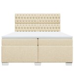 vidaXL Sommier à lattes de lit avec matelas Crème 200x200 cm Tissu