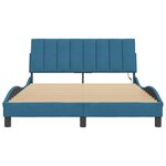 vidaXL Cadre de lit avec LED sans matelas bleu 120x200 cm velours