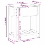 vidaXL Cache-pot de jardin avec étagère Beige 71 x 37 x 76.5 cm