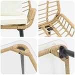 vidaXL Ensemble de meubles de jardin 4 Pièces Marron Noir Crème