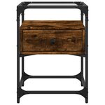vidaXL Table de chevet chêne fumé 40x40x55 cm bois d'ingénierie