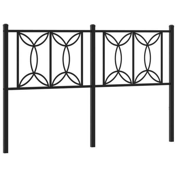 vidaXL Tête de lit métal noir 140 cm