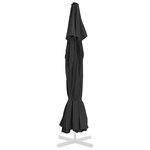 vidaXL Tissu de remplacement pour parasol d'extérieur Noir 515 cm