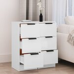 vidaXL Buffets 2 Pièces blanc 30x30x70 cm bois d'ingénierie