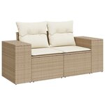 vidaXL Salon de jardin avec coussins 9 Pièces beige résine tressée