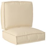 vidaXL Set de coussins de palette 2 Pièces Beige Tissu Oxford