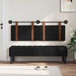 vidaXL Tête de lit suspendue Uni Noir 130 x 55 x 5 cm PU antique