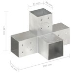 vidaXL Connecteur de poteau Forme en X Métal galvanisé 81x81 mm