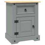 vidaXL Table de chevet Gamme Corona pin mexicain Gris 53x39x67 cm