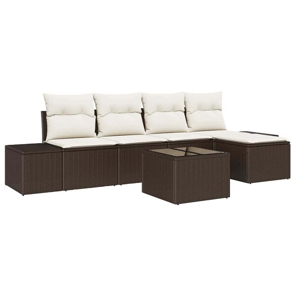 vidaXL Ensemble de canapé de jardin 5 pièces avec coussins gris en polyrotin