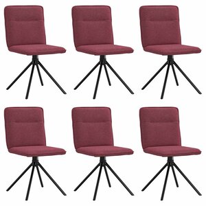 vidaXL Chaises à manger lot de 6 rouge bordeaux tissu