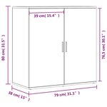 vidaXL Buffets 2 Pièces blanc 79x38x80 cm bois d’ingénierie
