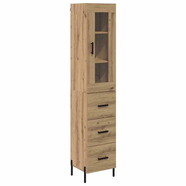 vidaXL Haut Armoire avec tiroir Chêne artisanal 34 5 x 34 x 180 cm