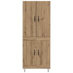 vidaXL Haut Armoire 2 Pièces Chêne artisanal Bois d'ingénierie et verre