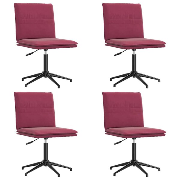 vidaXL Chaises à manger lot de 4 Rouge bordeaux Velours