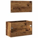 vidaXL Armoire de salle de bain et miroir vieux bois bois d'ingénierie