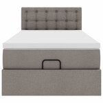 vidaXL Lit ottoman avec matelas taupe 90x200 cm tissu