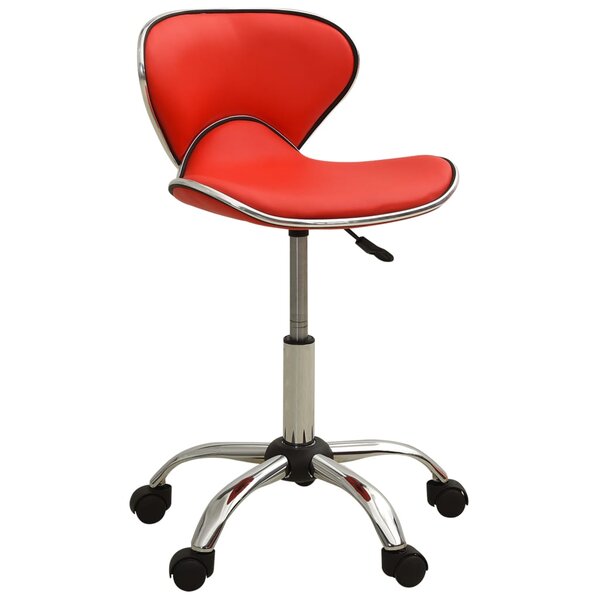 Chaise fauteuil siège de bureau informatique étude similicuir rouge 02_0024061