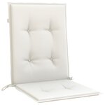 vidaXL Coussins de chaise à dossier bas lot de 2 crème mélangé tissu