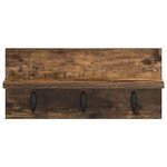 vidaXL Porte-manteau mural avec étagère Chêne fumé 40 x 10.5 x 18 cm