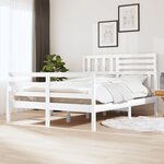 vidaXL Cadre de lit Blanc 120x190 cm Petit double Bois massif