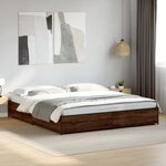 vidaXL Cadre de lit sans matelas chêne marron 200x200 cm