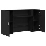 vidaXL Bureau de réception Chêne noir 180 x 50 x 103 5 cm Bois d'ingénierie